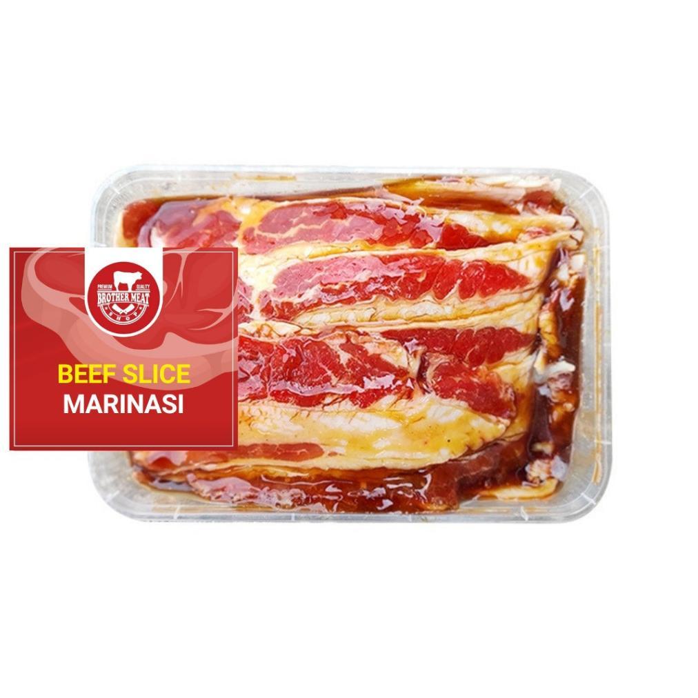 Terlaris Beef Slice Marinasi 500gr / Slice Daging Sapi Berbumbu - Brothermeatshop