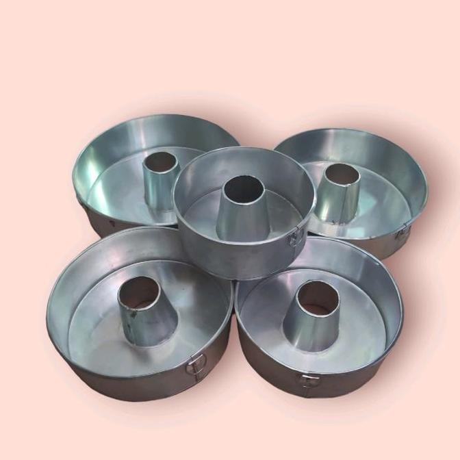 Loyang Bolu Loyang Roti Bulat Lubang Loyang Roti Ban Tulban 1Set Isi 5Pcs Kitchenware (Alumunium 0.4