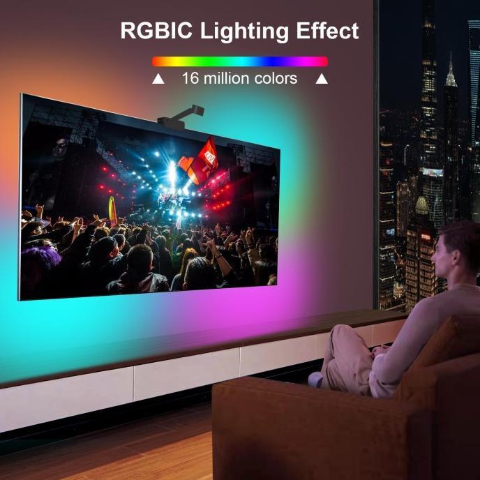 cuci gudang afw led strip backlight smart tv / rgbic ambient light sync stark