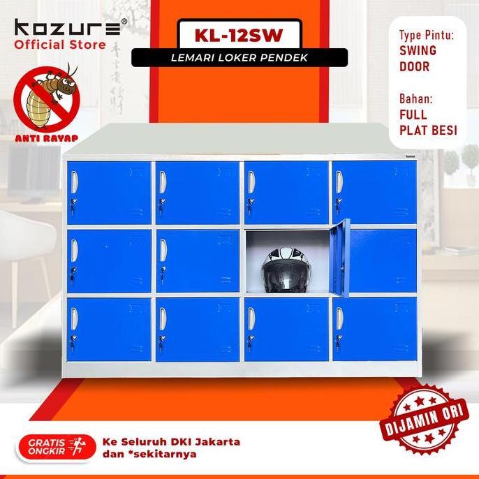 Kozure KL-12SW Lemari Loker Besi 12 Pintu - Loker Pendek Untuk Sekolah TK SD SMP SMA atau Loker Kant