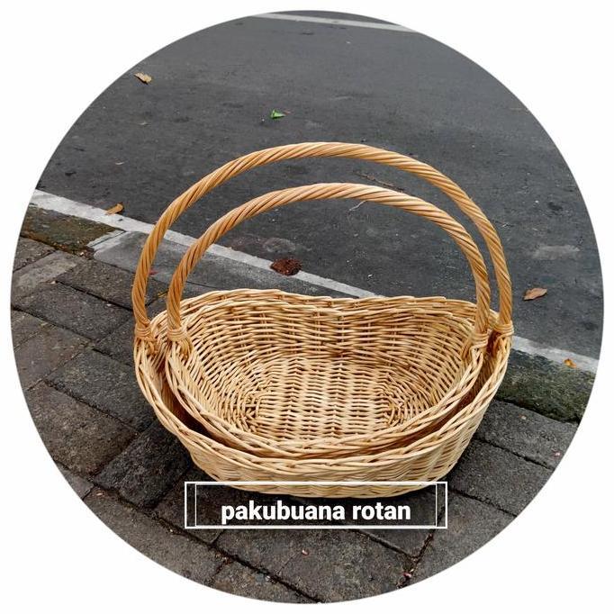 Keranjang Parsel Besar Rotan Oval - Parsel Rotan Buah TS