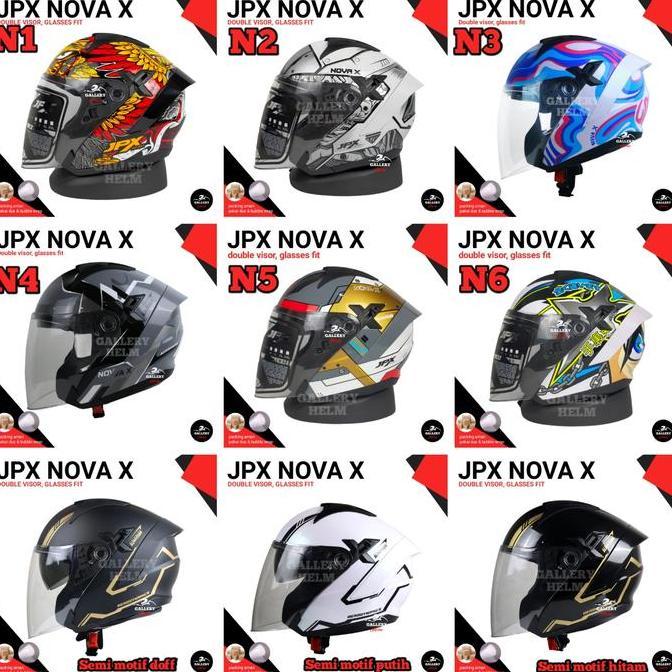 Jpx Nova X Varian Motif V0.2  X N1 N2 N3 N4 N5 N6 | Helm Jpx Nova X Half Face Motorcycle