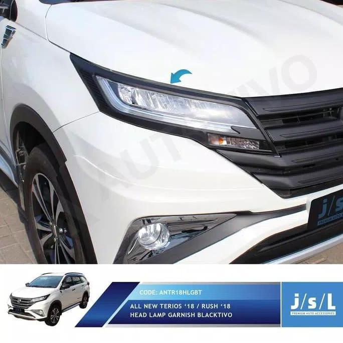 Promo Garnish Head Lamp Lampu Depan All New Rush 2018 2019 2020 Black JSL Diskon