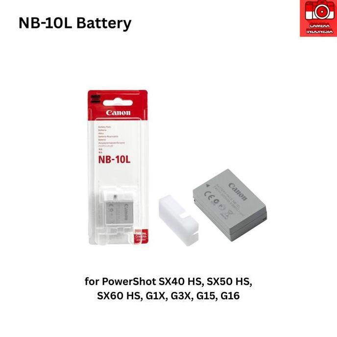 BEBAS ONGKIR - Baterai Canon NB-10L untuk Kamera Canon Powershot SX40/50/60/G15/G16