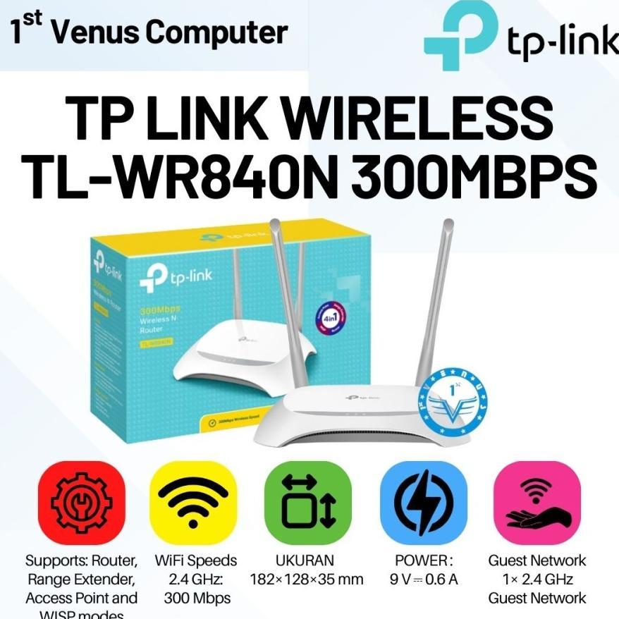 TP LINK TL-WR840N WIRELESS ROUTER ORIGINAL BARU GARANSI 1 TAHUN / NET40-TP terlaris