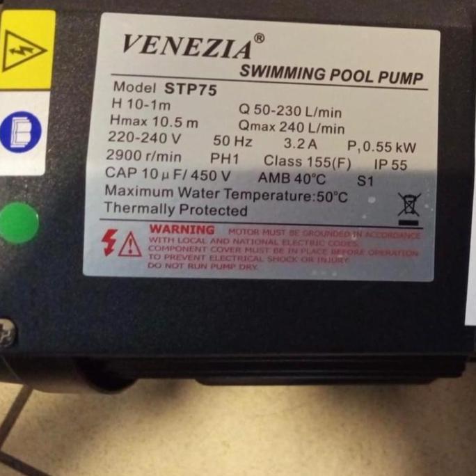 SIAP KIRIM POMPA KOLAM RENANG VENEZIA STP 75 VENEZIA SWIMMING POOL PUMP 3/4 HP POMPA VENEZIA 0.75 HP