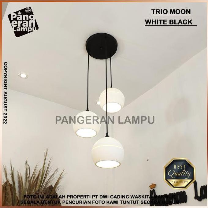 Lampu Gantung / Lampu Hias/ lampu Void 1 Set MOON isi 3 White