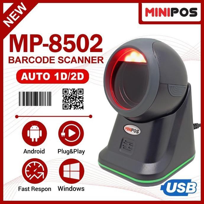 Barcode Scanner 1D 2D MINIPOS MP-8502 OMNI Auto Scan Auto 1D2D Atau 1D Only terlaris