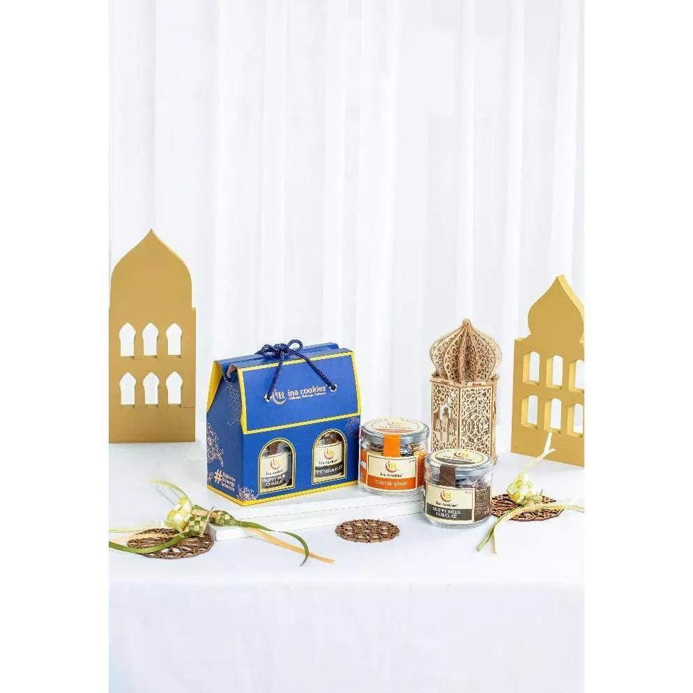 Promo Hamper Gable Jar Kue Kering Ina Cookies Toples Kaca Paket Kemasan Free Box