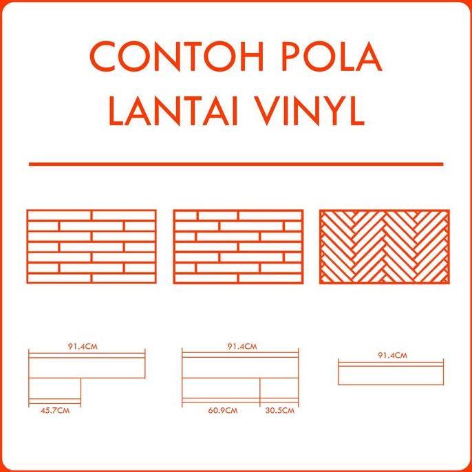 Vinyl Lantai Sticker Parkit 91.5 x 15.2 cm Wood Flooring Self Adhesive