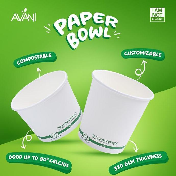 Paper Bowl 24 oz Mangkok Take Away Ramah Lingkungan - Avani