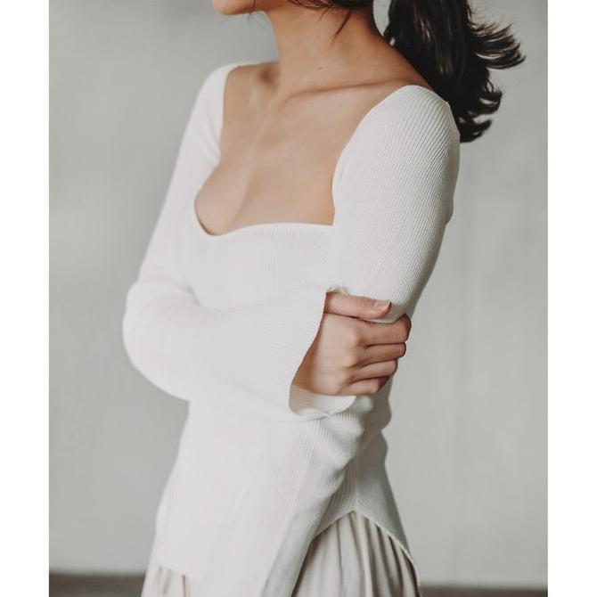 Anain - Cassia Anain Cassia Square Neck Knit Top