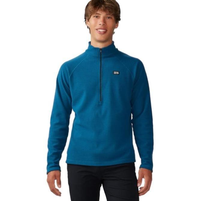 Jaket Pria Midlayer Inner Mountain Hardwear Summit Grid Half Zip Dark Caspian Big Size Original