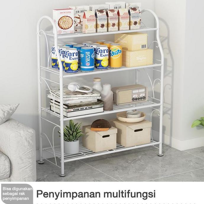 GUNEMANE Rak tempat bunga/rak penyimpanan, rak bunga balkon, rak pot besi tempa sederhana bertingkat