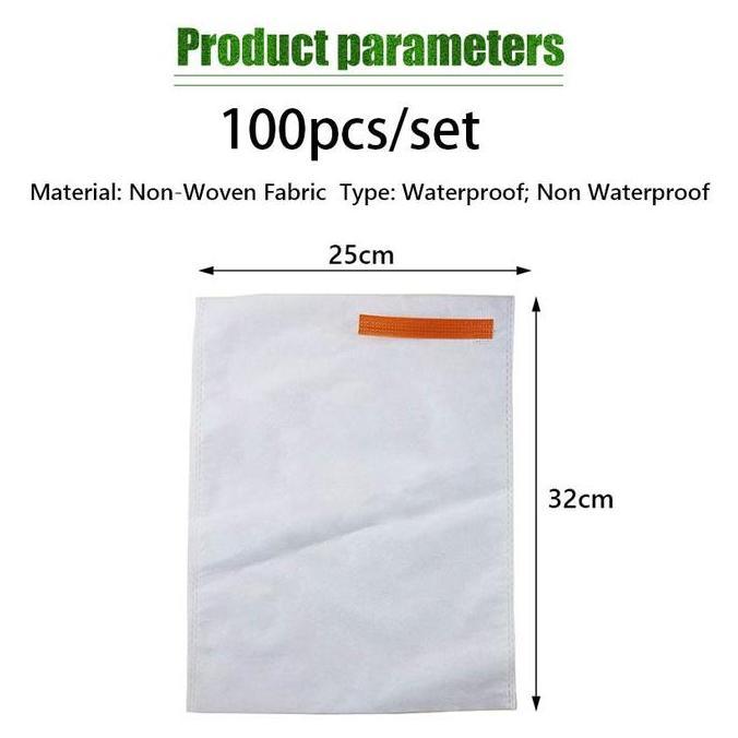 HASQUINE 100Pcs/Set Fruit Cover Pembungkus Buah 25X32 Fruit Cover Easy Grow Pelindung Buah - Brongso