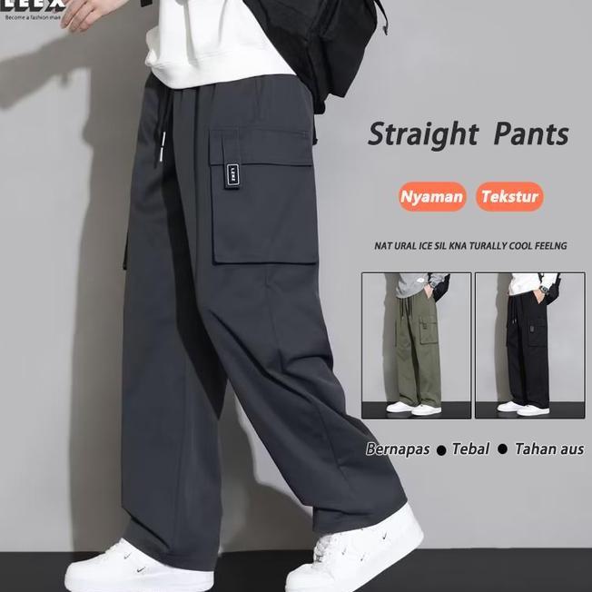 Celana Cargo Pria Celana Cargo Pria Panjang Oversize Kulot Korean Style