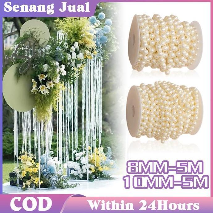 DZAPIRA 5M Aksesoris Mutiara Manik Hiasan Pernikahan Pesta DIY Dekorasi Rumah