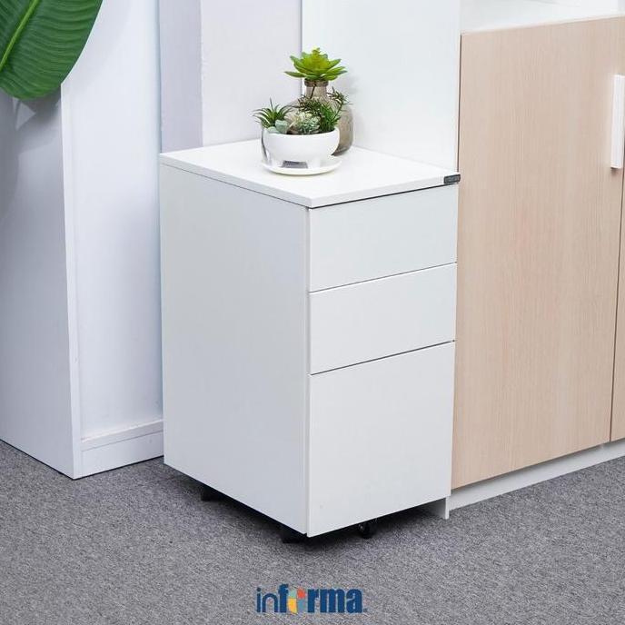 Informa Leroy Laci Kantor 3 Tingkat - Putih Filling Cabinet Lemari Arsip Filing Kabinet Tempat Dokum