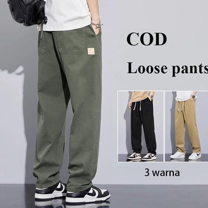 Celana Cargo Korean Celana Cargo Korean Style Pants Pria Loose Baggy