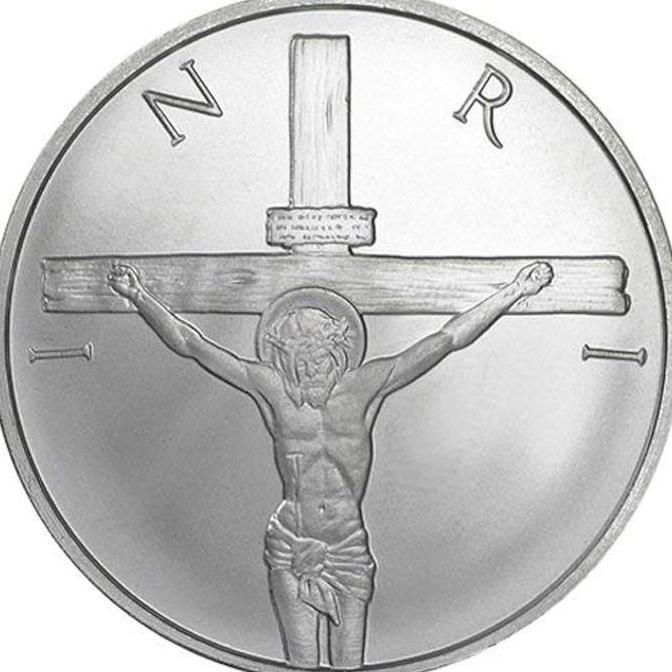 Silver Round - INRI Crucifix Design - Fine Silver 1 oz