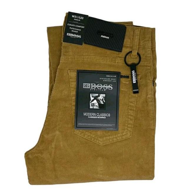 Celana Pria Corduroy Celana Pria Corduroy Stretch Brown Zg Boss Caramel - Var11257