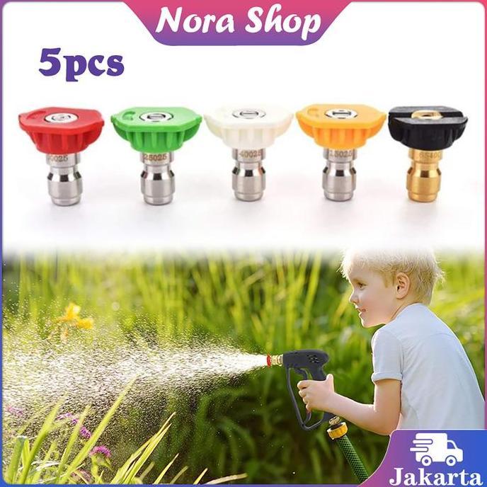 HASQUINE 5Pcs Nozzle Spray Gun Nozzle Tip Spray Quick Washer Spray Nozzle Nozzle Spray Tinggi 1/4"
