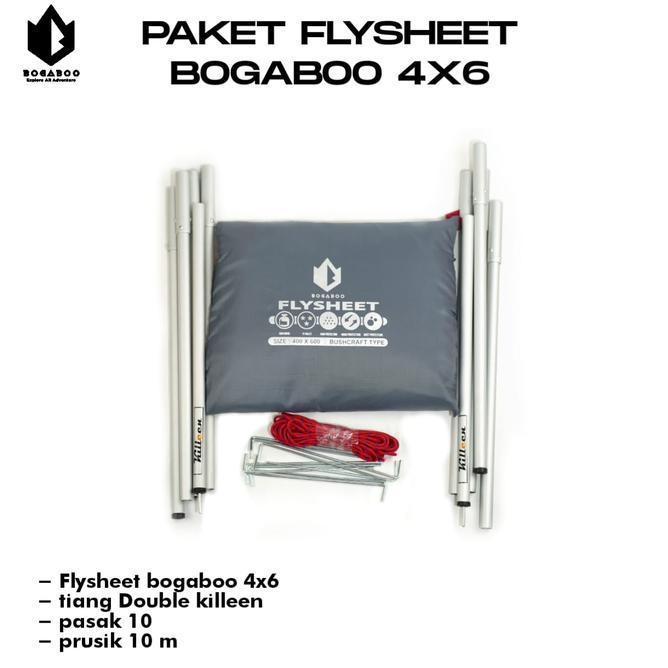 Paket Bivak Set Tiang Double Killeen + Flysheet 4X6 Merk Bogaboo