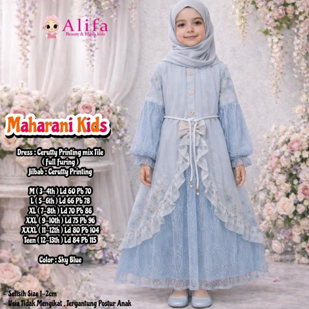 Best Seller Alifa Kids Maharani Kids Gamis Anak Bini Orang Ceruty Brukat Cantili Free Jilbab Binor B