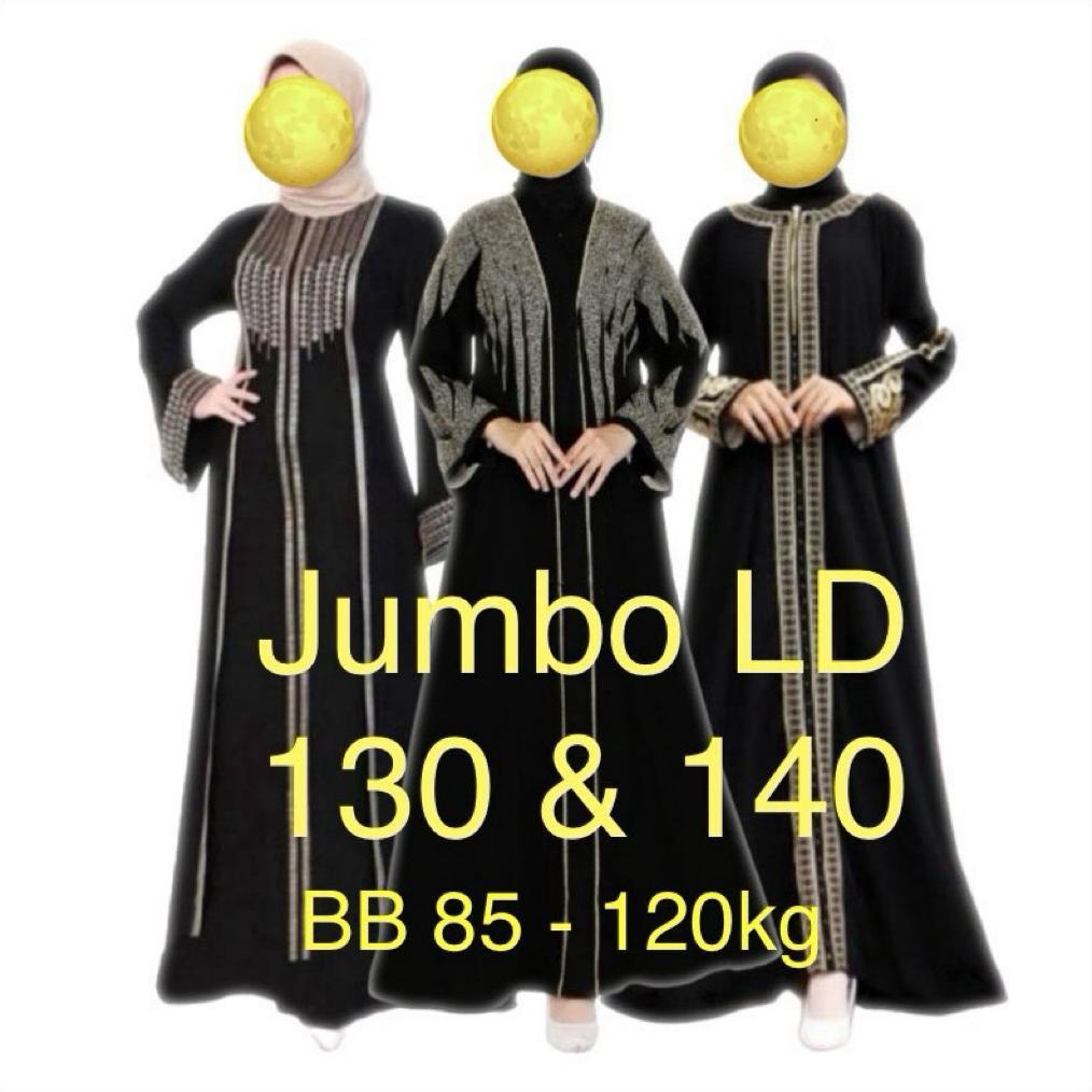 super deal abaya bordir xxl xxxl jumbo gamis hitam arab premium bahan jetblack abaya hitam  turkey t
