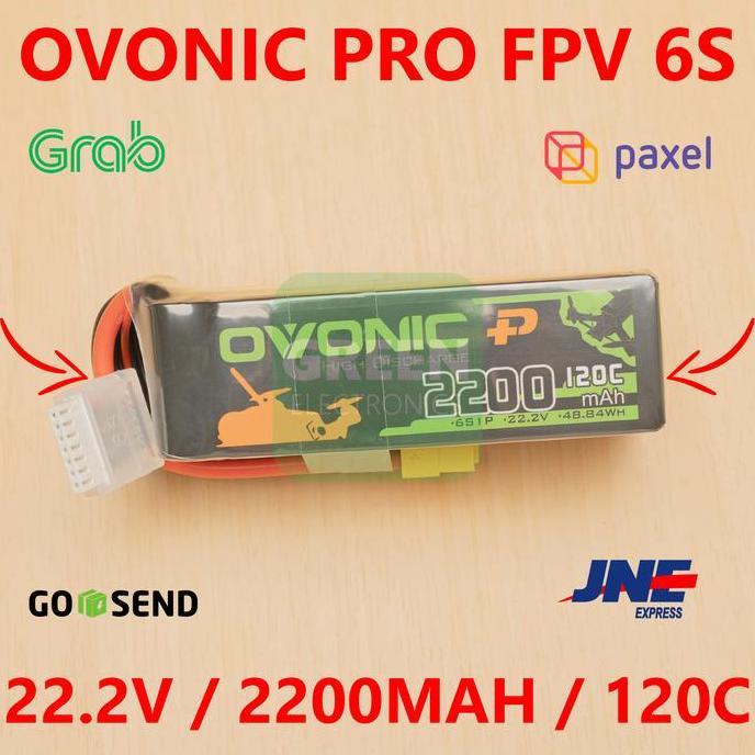 TERBARU OVONIC PRO 6S 22.2V 2200MAH 120C LIPO LITHIUM POLYMER LI-PO BATTERY BATERAI FPV DRONE QUADCO