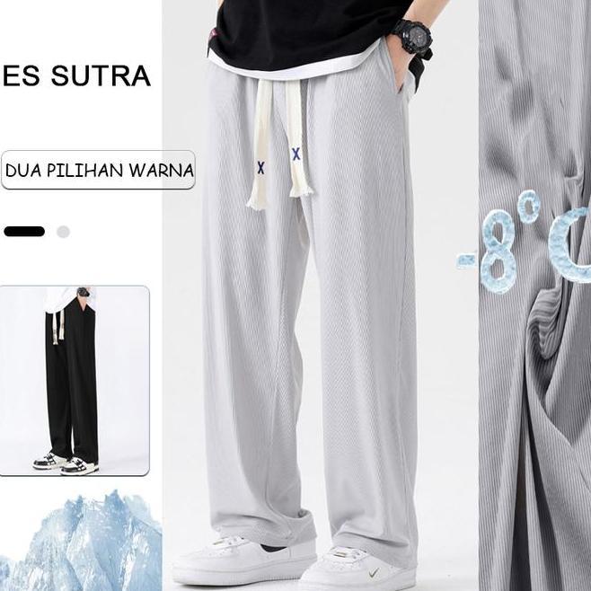 Celana Longgar Pria Casual Elastis Korea Style Kolor Korean Harem Big