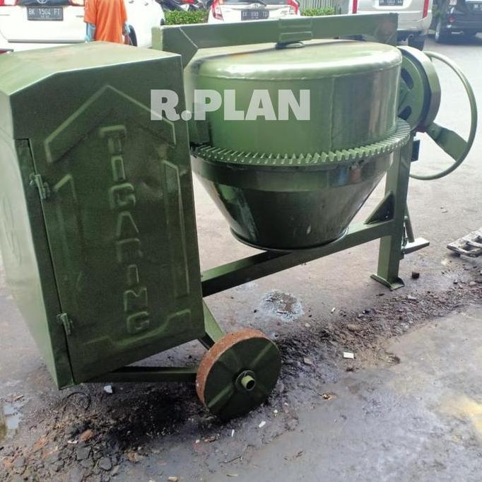 TERBARU - Mesin beton molen + Mesin Jiang Fa R 175A cor 3 ring 350 Liter 7HP