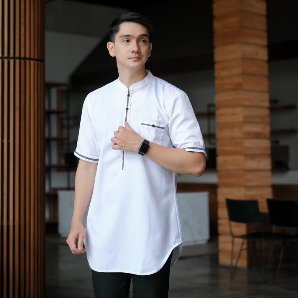 Hot Baju Koko Qurta Dewasa Muslim Gamis Pria Kurta Pakistan Lengan 3/4