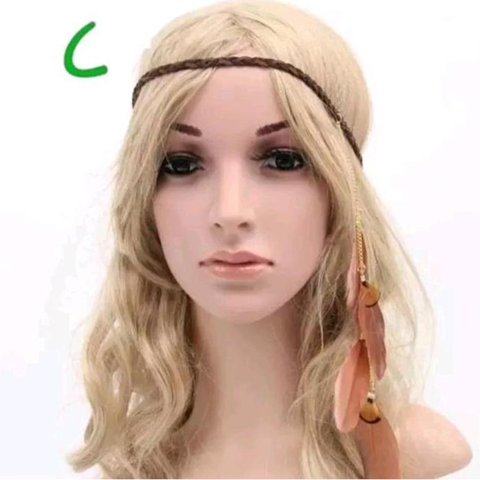 Headband Hiasan Rambut Bulu Indian / Hiasan Kepala Bohemian / Boho Bulu Merak