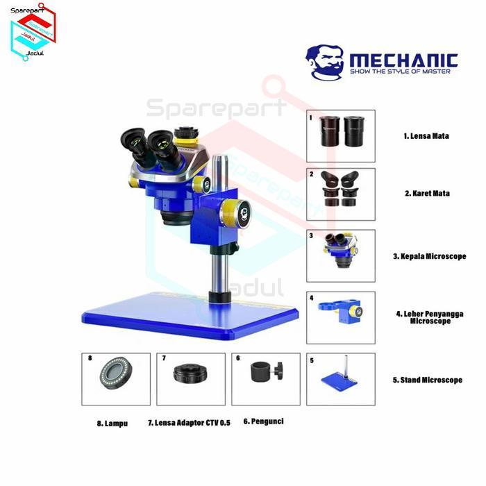 Mechanic MIC3 B11 Microscope Trinocular Stereo Original - Mikroskop Trinocular Stereo Teknisi Pemula