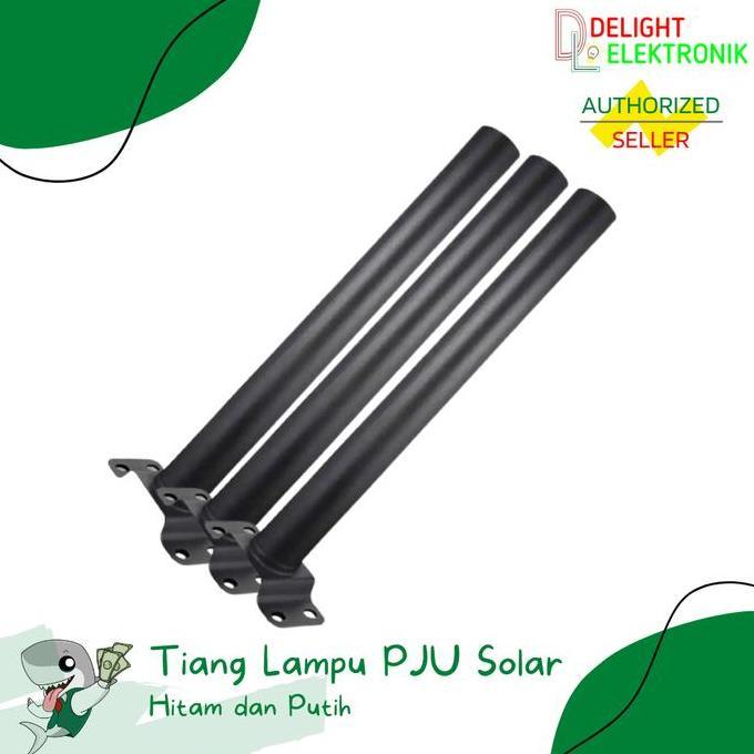 Tiang Lampu Jalan PJU Solar Cell Hitam dan Putih