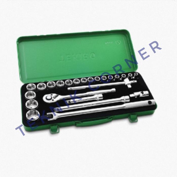 TEKIRO mata sock set sq. 1/2" 24 pcs 8 - 32 mm kunci sok segi 6 / 12
