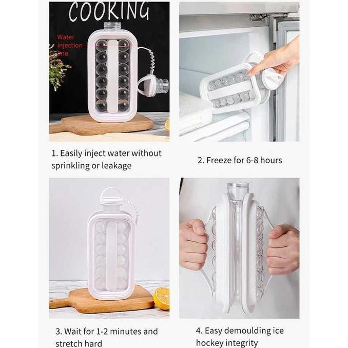 Botol Cetakan Es Batu Kotak Bulat Besar Kristal Ice Cube Maker Tray WS