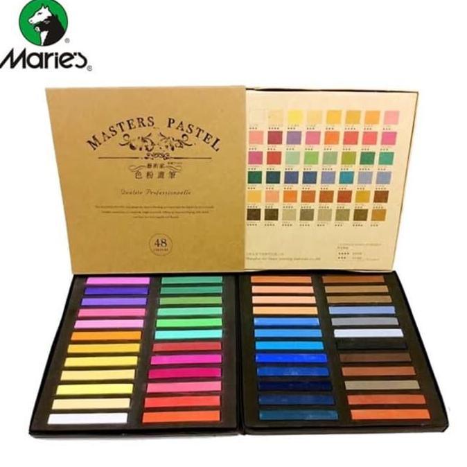 Maries Master Soft Pastel Set 48 Warna - Marie's Soft Crayon Oil Pastel Kapur Hair Chalk