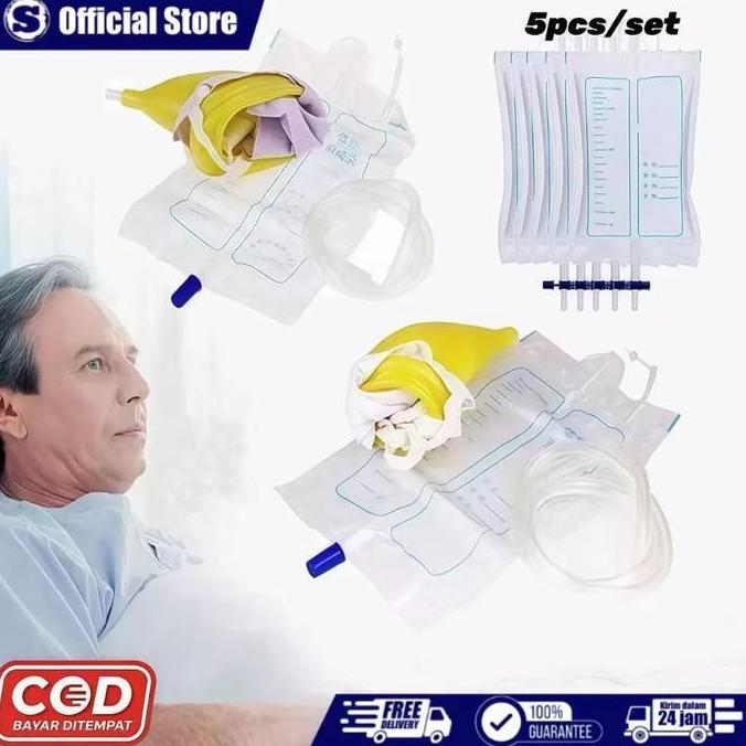 OVERAJA Urine External / Alat Bantu Kantong Kencing Untuk Pria & Wanita Set Dgn Urine Bag