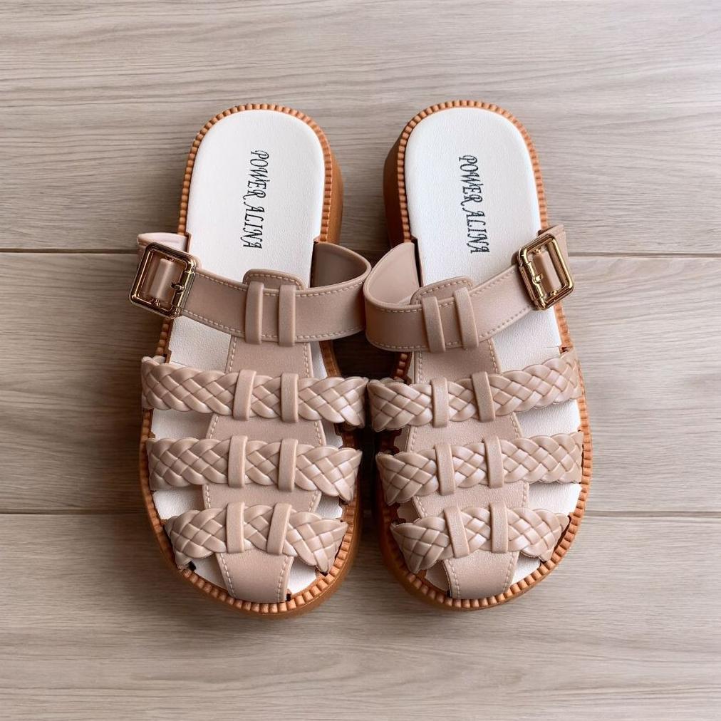 Grosir Sandal Jelly Wanita Terbaru/Sendal Selop Alina 3218 /Sendal Karet Kekinian