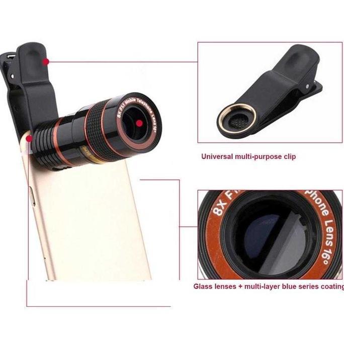 AZBOMO Lensa Kamera HP Smartphone Lensa Zoom Teleskop External Fotografi HP