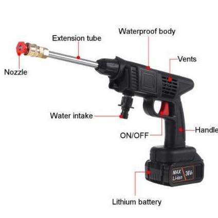 VATGUVOH Alat Cuci Mobil Cuci Steam Cordless Tanpa Kabel Ac Mobil Screen Salon Berkualitas Pompa Mes