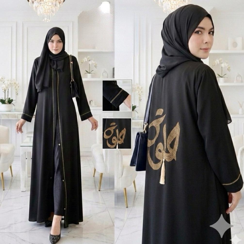 PREMIUM Abaya hitam polos Gamis jetblack saudi Baju Muslimah Hitam