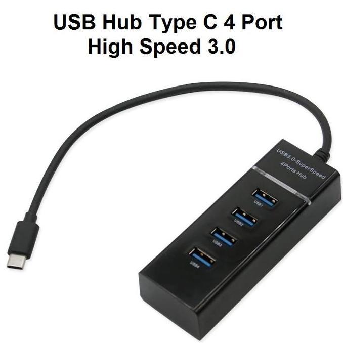 USB 3.1 Type C USB HUB 4 Port High Super Speed 3.0 Perbanyak Colokan