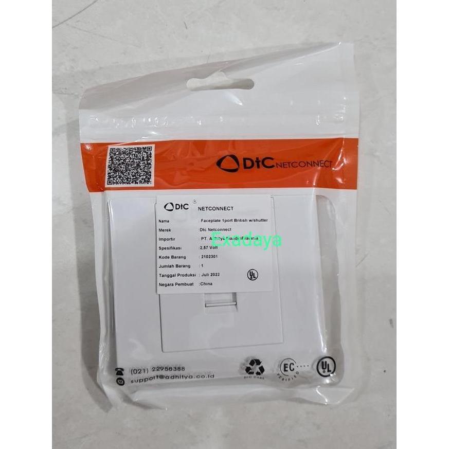 Ready  DTC Faceplate 1 port British with Shutter - 2102301