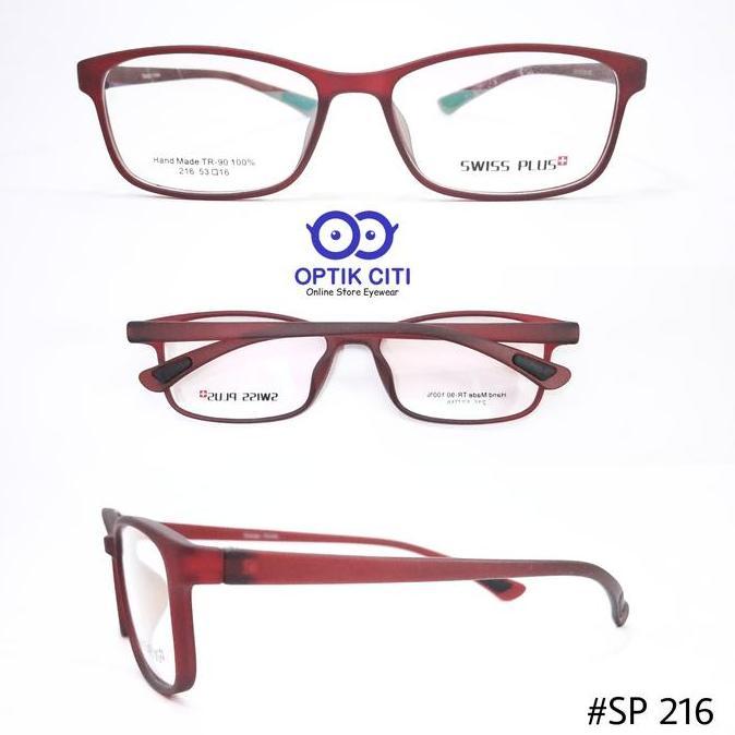New  frame kacamata pria wanita swiss plus 216 super lentur dan ringan ori