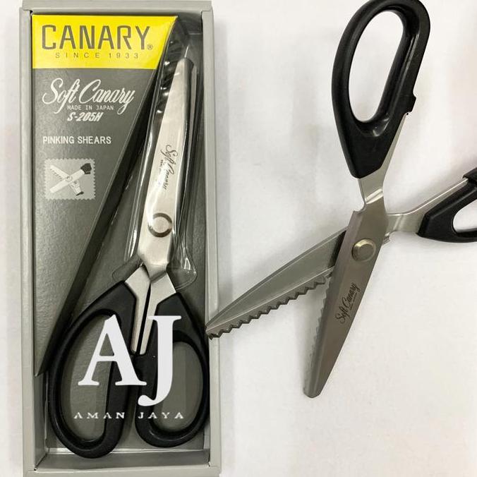 Gunting Kain Soft Canary 8 Inch Gerigi Zig Zag / Pinking Shears Jepang