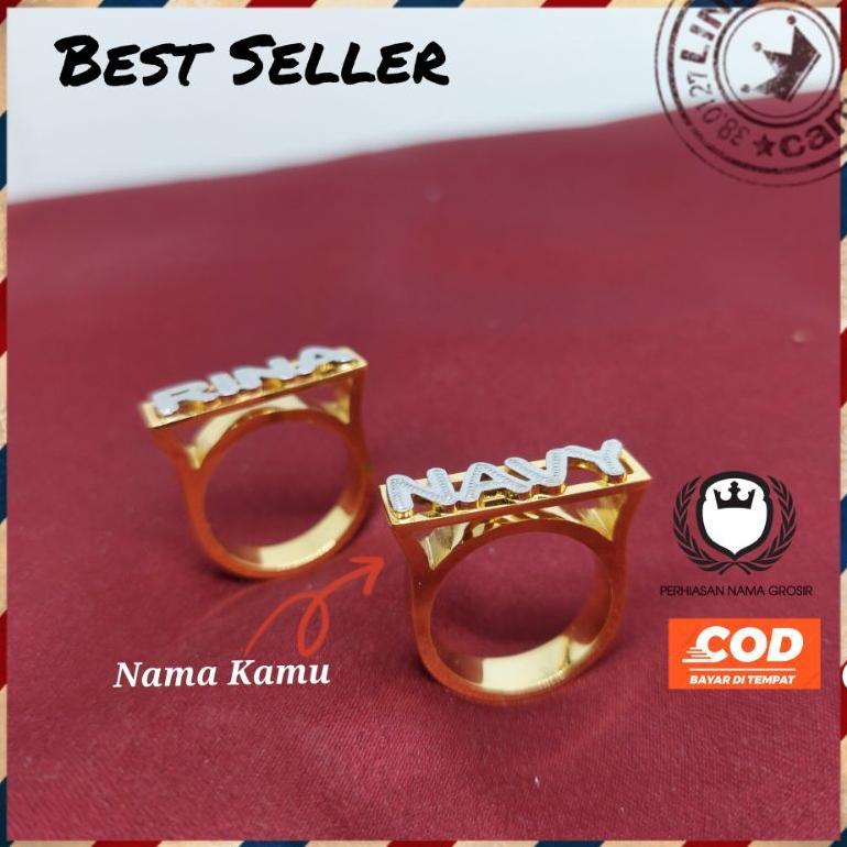 NEW Cincin Nama Costum Model Berlian Eropa / Cincin Nama Custom / Cincin Nama [terbaik][terlaris]