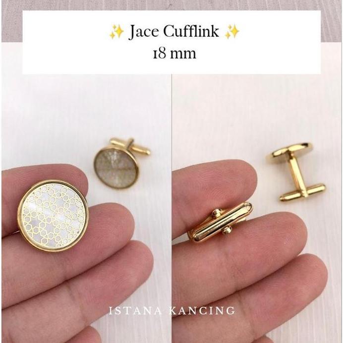 New  Cufflink Pria Mewah | Gold Stainless Steel Thobe Kabak | Jace Cufflink